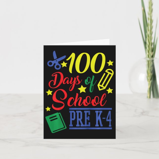 Carte 100 Jours D'École Pré-k 4 (Devant)