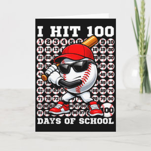 Carte 100 Jours D'école Rétro Baseball Sport Pour Garçon
