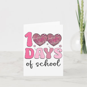Carte 100 Jours D'École Rétro Coeurs Disco 100E Jour De