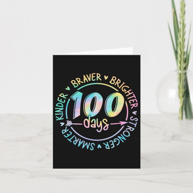 Carte 100 Jours D'École Smarter Kinder Plus Fort Brighte (Devant)