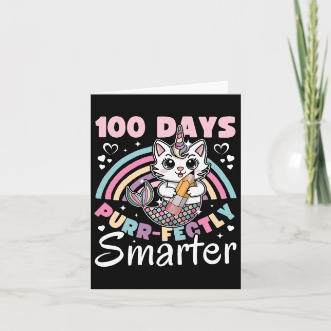 Carte 100 Jours D'École Unicorne 100 Jours Smarter 100e (Devant)
