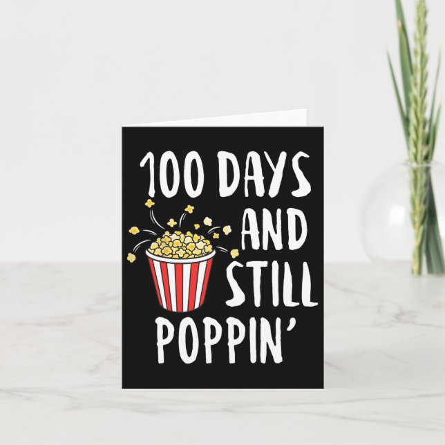 Carte 100 Jours Et Encore Poppin Popcorn Enfants 100e Jo (Devant)