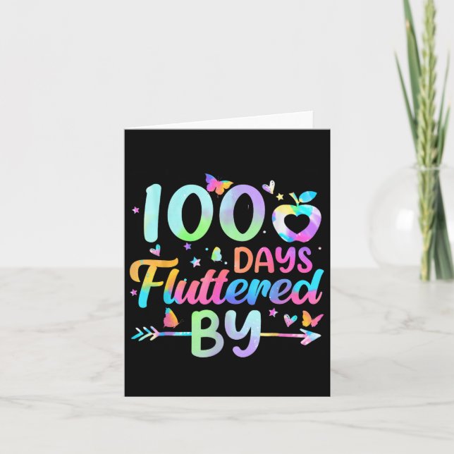 Carte 100 Jours Fluttered By - 100th Day Of School (Devant)