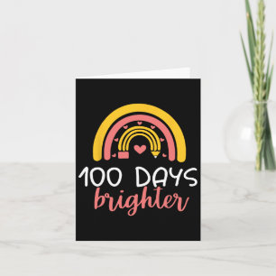 Carte 100 Jours plus lumineux Rainbow Teacher Girl 100e 