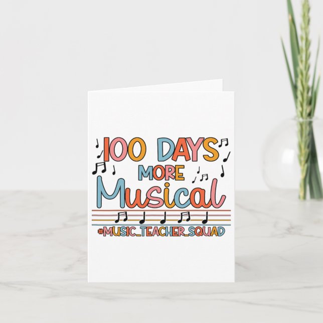 Carte 100 Jours Plus Notes Musicales 100 Jours De Mus D' (Devant)