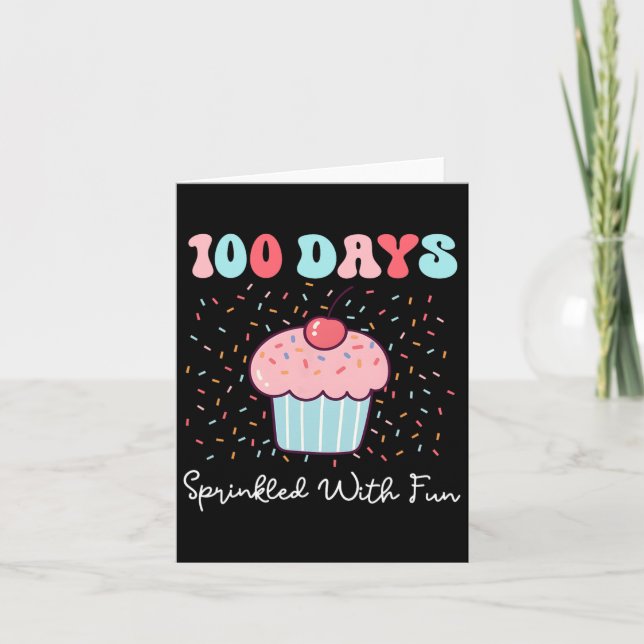 Carte 100 Jours Saupoudrés De Cupcake Fun 100E Jour De S (Devant)