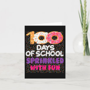 Carte 100 Jours Saupoudrés De Donuts Amusants Joyeux 100