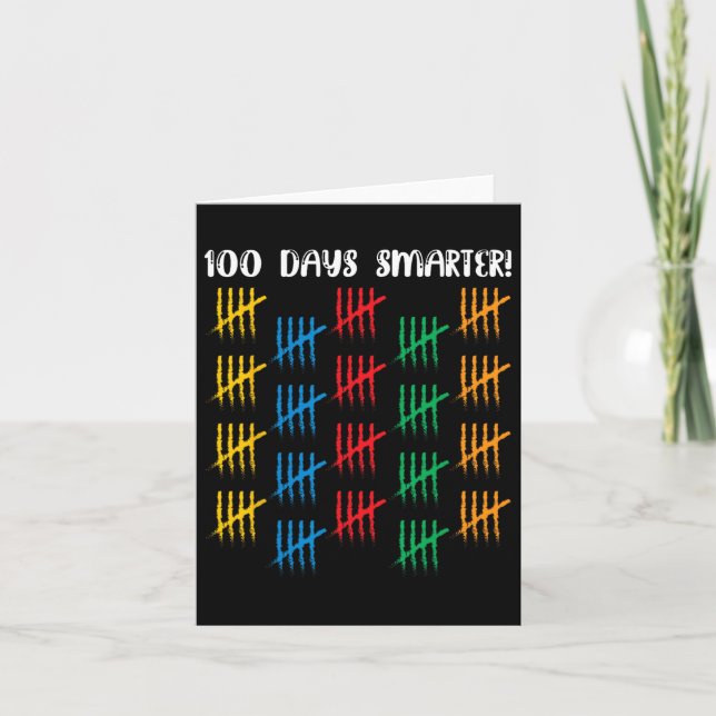 Carte 100 Jours Smarter mignon élèves garçons filles 100 (Devant)