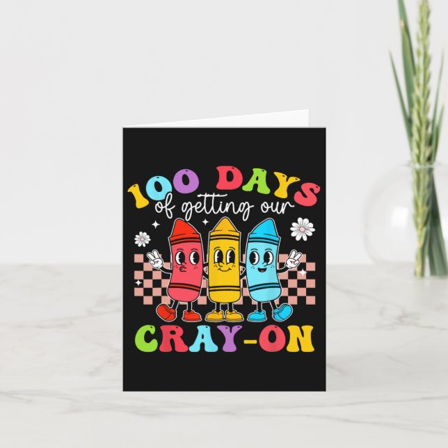 Carte 100 Jours super Obtenir Crayon Étudiants Enseignan (Devant)