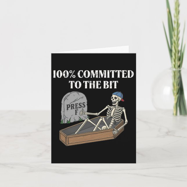 Carte 100 Pour Cent Engagé À L'Un Peu Drôle Skeleton Me (Devant)