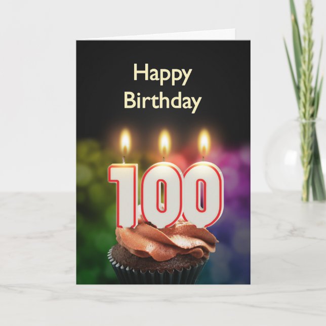 Carte 100e anniversaire avec bougies (Devant)