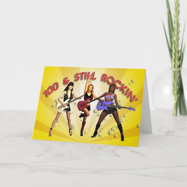 Carte 100e anniversaire avec un groupe de filles (Devant)