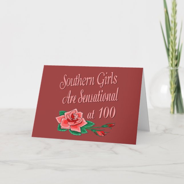 Carte 100e anniversaire Cadeaux pour filles du Sud (Devant)