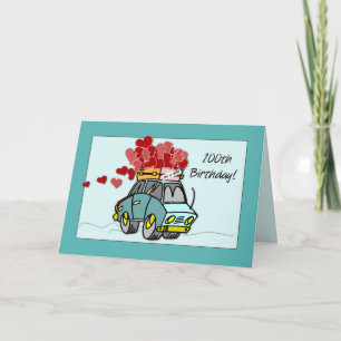 Carte 100e anniversaire Camion Chargement de coeur