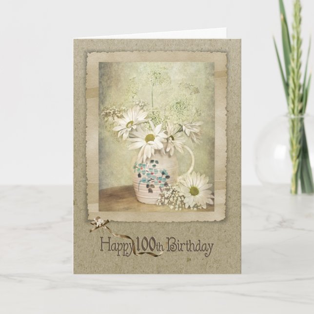 Carte 100e anniversaire Daisy Bouquet (Devant)