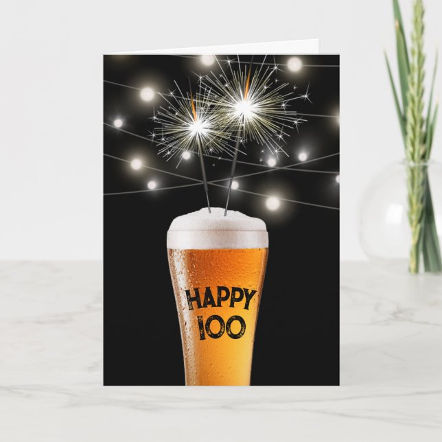 Carte 100e Anniversaire Éperceur En Verre De Bière (Devant)