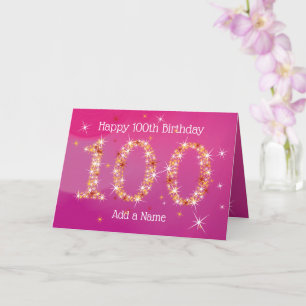 Carte 100e anniversaire - Étoiles - Or rose - VIEILLE CA