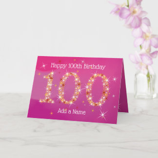 Carte 100e anniversaire - Nombre d'étoiles - Rose Gold A