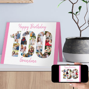 Carte 100e anniversaire Numéro 100 photo découpée