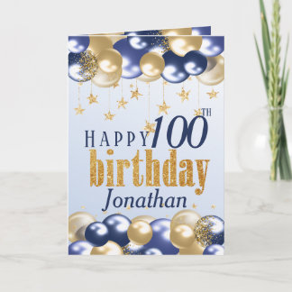 Carte 100e anniversaire Parties scintillant d'or de la M