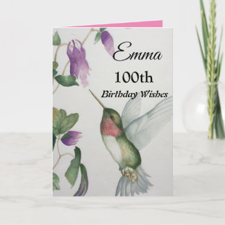 Carte 100e anniversaire : Souhaite l'élégante Fleur des