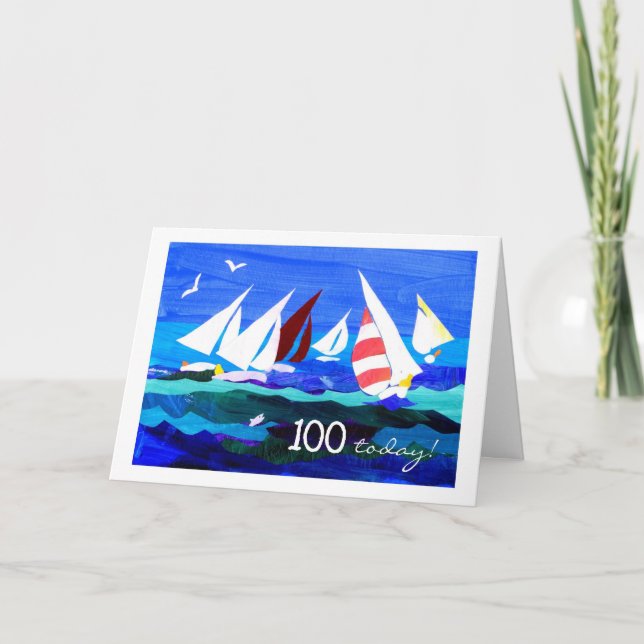 Carte 100e Anniversaire - Voile (Devant)