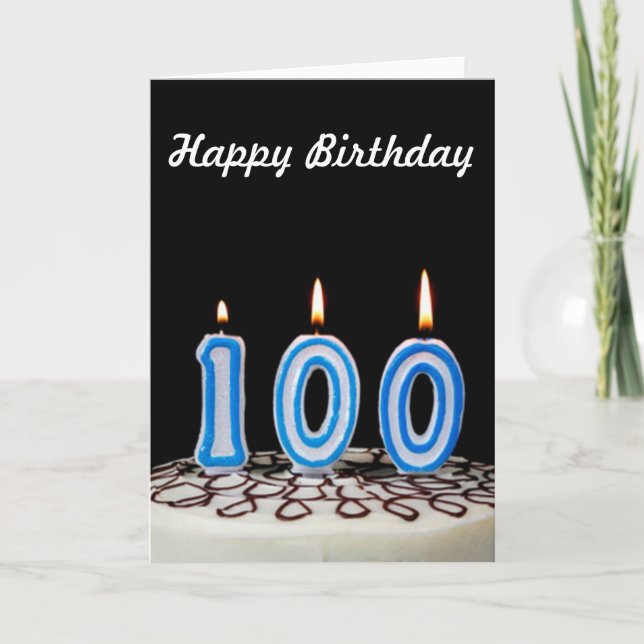 Carte 100e gâteau d'anniversaire (Devant)