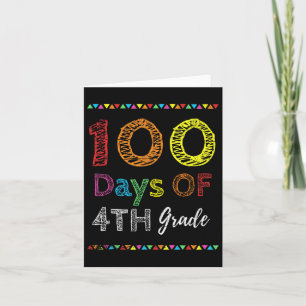 Carte 100e Jour Cadeau Enfants 100 Jours De 4e Année 100