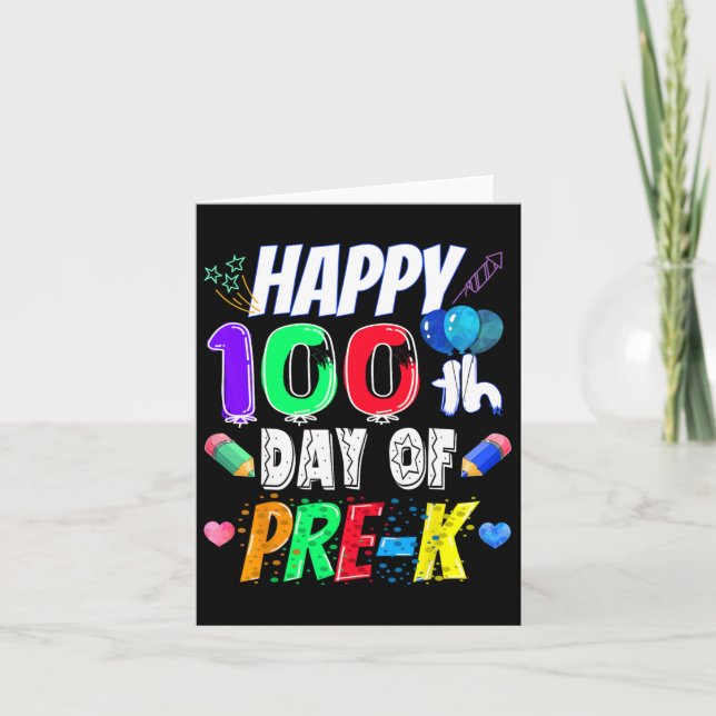 Carte 100e Jour De Cadeau Scolaire 100 Jours D'Enseignan (Devant)