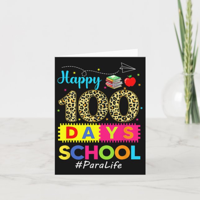 Carte 100e Jour De L'École Para Life 100 Jours Plus Inte (Devant)