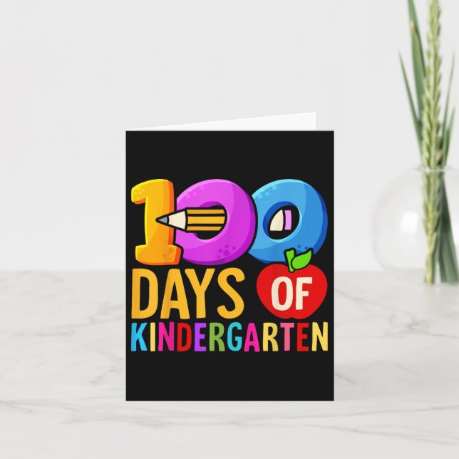 Carte 100e Jour De Maternelle Enseignant 100 Jours Plus  (Devant)