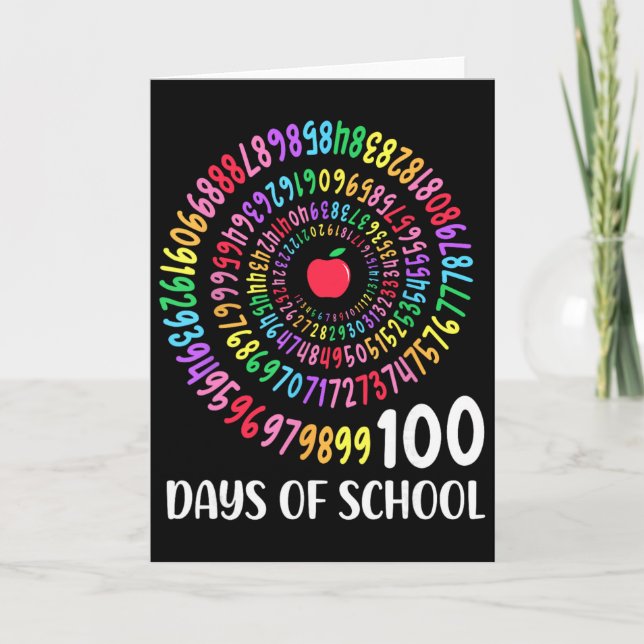 Carte 100e jour d'école 100 jours Mathématiques Nombre E (Devant)