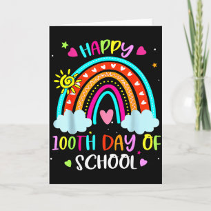 Carte 100e jour d'école arc-en-ciel Joyeux 100 jours plu