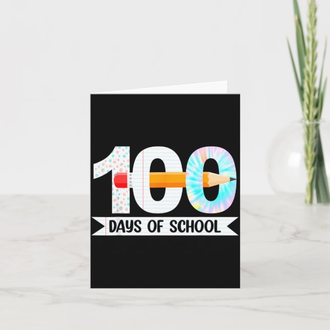 Carte 100e jour d'école enseignants élèves 100 jours de  (Devant)