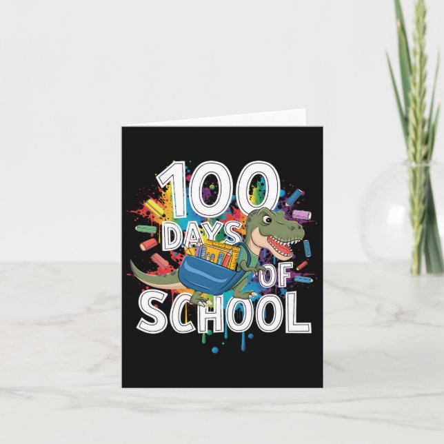Carte 100e jour drôle tenue enseignant &amp; élève 100 D (Devant)