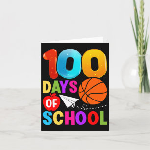 Carte 100e jour Student Boys Girls Bysketbyll 100 Jours