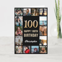 100e Joyeux Anniversaire Black and Gold Photo Coll