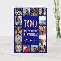 100e Joyeux Anniversaire Marine Blue Gold Photo Co