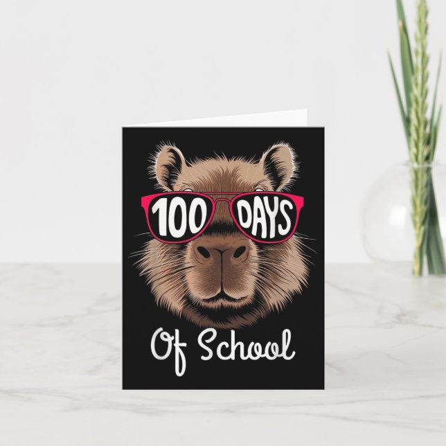 Carte 100ème Jour De Cool D'École Capybara 100 Jours Plu (Devant)