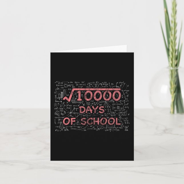 Carte 100ème Jour De L'École Enseignant Math 100 Jours D (Devant)