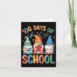 Carte 100ème Jour De L'École Gnome Enseignant Étudiant 1