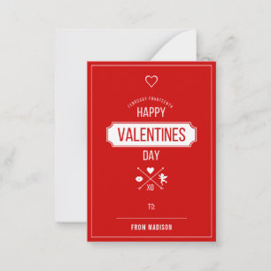 Carte 100pk de Valentine de salle de classe de