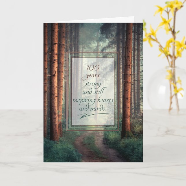 Carte 100th Birthday and Still Inspiring Hearts and Mind (Fleur jaune)