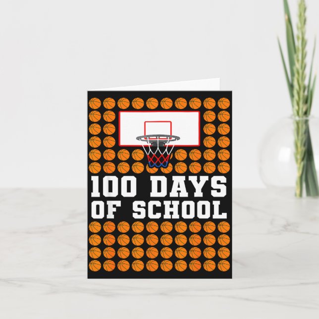 Carte 100th Day Of School Basketball Kids 100 Days Of Sc (Devant)