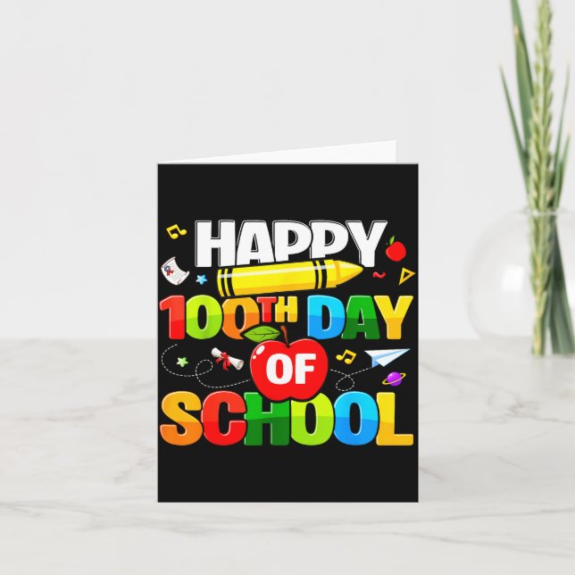 Carte 100th Day Of School Shirt For Teachers Kids Happy  (Devant)