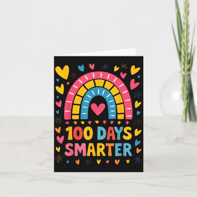 Carte 100th Day Of School Teacher 100 Days Smarter Rainb (Devant)