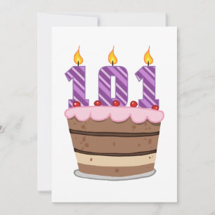 Carte 101 ans sur le gâteau d'anniversaire
