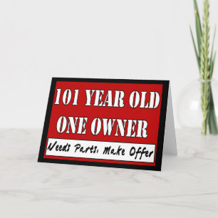 Carte 101 ans un propriétaire - les pièces des besoins,