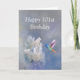 Carte 101 Jour d'anniversaire Jardin des colibris Fleurs