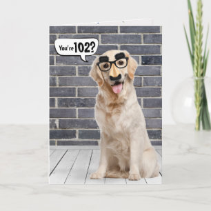 Carte 102e Anniversaire Funny Golden Retriever Card